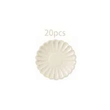 10/20/40/50件組淺米色波浪蕾絲一次性餐具，純象牙白蕾絲7英吋與9英吋紙盤、杯子與餐巾紙，極簡米色貝殼邊波浪盤，適用於嬰兒洗禮、新娘洗禮、生日派對用品 - 米色 - 查看 14