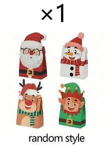 4pcs/1pc Christmas Gift Bag Set - Featuring Santa Claus, Snowman, Reindeer And Elf Patterns; Suitable For Christmas Party Gift Wrapping, Winter Theme Event Party Favors, Christmas Dinner Souvenirs, Etc. - One Size Fits All - View 12
