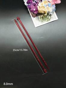 35cm Crystal Clear Acrylic Single Point Crochet Hooks, 4.0-10.0mm 7 Sizes Color-Coded, Transparent Rainbow Smooth Lightweight Plastic Knitting Needles For Autumn/Winter Christmas DIY Handmade Gifts - Plastic Single-piece Sweater Needle - View 14