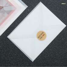 Amplop Vellum Transparan, Selongsong Semi-Transparan, Cocok untuk Undangan Pernikahan Bergaya Vintage dan Penyimpanan Kartu Pos - amplop semi-transparan - View 4
