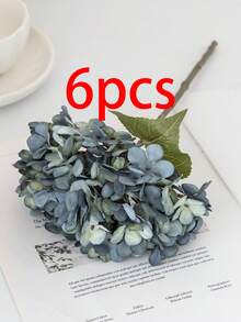 1/6 Pcs Artificial Hydrangea, Real-Looking Faux Flower, Perfect For Parties, Home, And Office Decoration. Ideal For Wedding Decor, Gifts, Holiday Decorations, Valentine's Day, And As Wedding Or Valentine's Day Accessories - Green - View 10