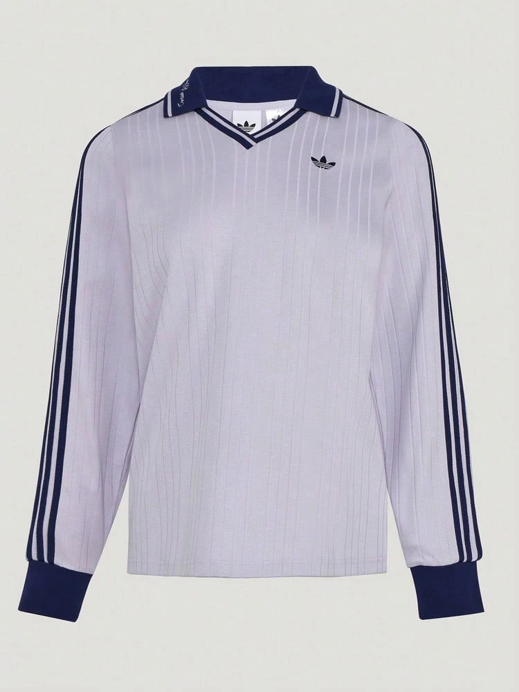 Adidas Originals Women's LS POLO W CCPOLO Knit Collar Long Sleeve T-Shirt KY5733 - Mauve Purple - View 1