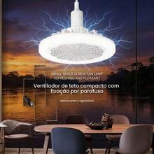 Lâmpada Ventilador de Teto LED 30W Módulo Silencioso com Controle Remoto Bivolt 85V-265V - Branco - Visão 4