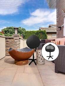 1pc Outdoor Patio Grill Cover, Round BBQ Grill Cover, Waterproof Dustproof Sunproof Cover - View 3