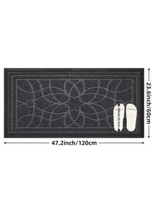 DAJIANG Polypropylene Rubber Doormat, Semi-Circular, Striped Vintage Modern Style, Mud Scraper, Non-Obstructive, Easy To Clean, Suitable For Outdoor And Indoor Entryway - 1PC - Grey - View 12
