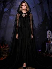 Women's Wedding Tulle Hooded Cape, Bridal Gown Robe, Ramadan, Halloween Cosplay With Long Train, Wedding Wrap, Carnival, Valentine's Day - Multi-color Style B - View 3