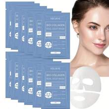 EELHOE 16pcs BioCollagen Real Deep Moisturizing Mask Anti-Wrinkle Lifting Face Mask With Hydrolyze Collagen Soluble Collagen Sheet Mask Ideal For Mother's Day, Thanksgiving, Or Christmas Gifts (New Packaging) Gift For Back To School & Friendship Day - Collagen - 查看 2