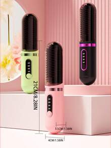 LCD Display, Plastic Ceramic Coating, Fast Heating, Adjustable Heat Settings, Wireless Hair Straightener, Portable Mini Home Hair Straightener, Wireless Ionic Hair Brush, 37 Spray Outlets, MCH Ceramic Heating 199°C 4-Level Temperature Control Anti-Scald Suitable For Travel And Home Use - A - View 12