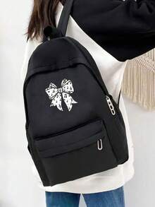 Musical Note Bowknot Print Backpack, Simple Fashion Large Capacity Casual Commute Backpack, Laptop Bag Travel Backpack Back To School Essential Suitable For Middle School, High School And College Students - Multicolor - View 5