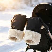 1 par de guantes impermeables para manillar de cochecito de bebé para exteriores, manoplas de invierno a prueba de viento, gruesas y anticongelantes, accesorios para cochecito - Multicolor - Ver 2