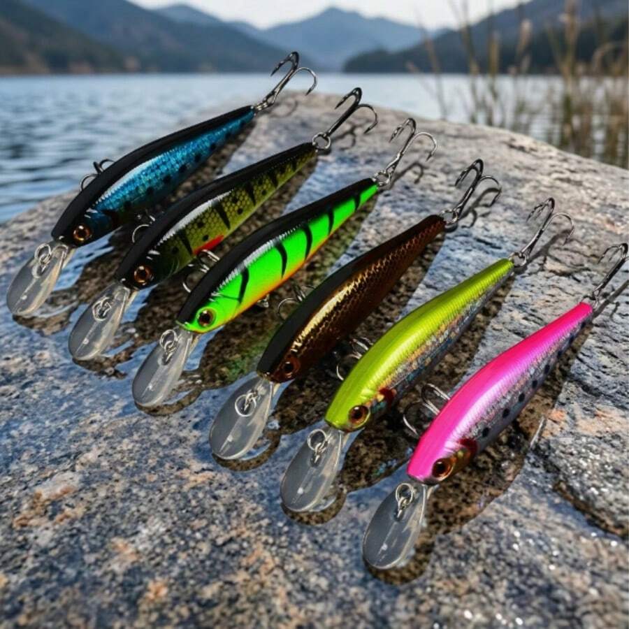 1/3/5pcs Floating Surface Minnow Lure, Bionic Bait For Freshwater And Saltwater Long Cast Fishing - Multicolor - View 1