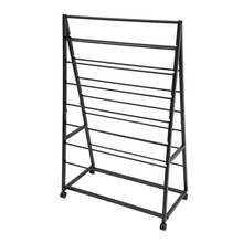 Iron Ribbon Display Storage Organizer With Wheels Ribbon Holder Organizer Rack - Black - View 9