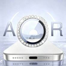 ZYSHI Pelindung Lensa Kamera 17/17 Pro/17 Pro Max/17 Air/16/16 Plus, Desain Cincin Berlian Logam Mengkilap yang Dipersonalisasi, Kekerasan 9H Tahan Gores, Aksesori Ponsel Modis, Cocok untuk Casing Ponsel, Set 3 Buah - Perak - View 5