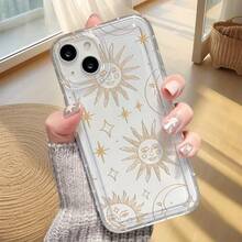 Abstract Sun Pattern Liquid Silicone Phone Case, Jewelry-Like Exquisite, Full Protection, Shockproof & Anti-Drop, TPU Soft Material, Compatible With IPhone 13/11/17/16/14/15/15 Pro/15 Plus/15 Pro Max/7 Plus/8 Plus/X/Xs Max/Xr/11 Pro/12 Pro/13 Pro/14 Pro/12 Mini/13 Mini/11 Pro Max - Multicolor - View 4