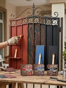 Metal Rust-Proof Primer With Matching Brush, Direct Application For Rusted Iron Railings, Iron Gates, Hardware Components, Converts Rust Into Sealed Protective Layer, Strong Adhesion, Weather-Resistant For Outdoor Use, Refurbishes And Repairs Peeling Paint And Rust Spots, No Sanding Required, Household Metal Rust Removal And Refurbishment Protective Coating - Multiple - View 3