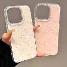 1PC Double Layer IMD Fresh Full Screen Bow & Colorful Star Phone Case, Compatible With Apple 17 Pro Max/17 Pro Max/16/15/14/13/12/11 - IMD Large Hole Minimalist Double Layer Shockproof Phone Case Protective Cover - Multicolor - View 1