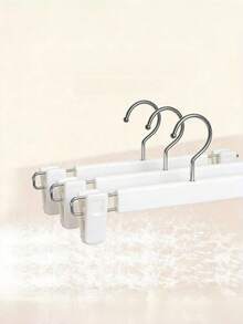 1/5/10pcs Pants Rack Hanger For Pants And Coats, Seamless Non-Slip Extendable Closet Storage Rack, Pants Clips, Room Decor, Home Decor, Bedroom Decor, Short Skirts, Shoes, Jeans, Boots, Midi Skirts, Spring, Minimalist, Summer Tops - White - View 3