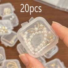 Transparent Portable Small Jewelry Storage Box, Desktop Organizer Box, Anti-Oxidation Jewelry Box With Lid, Square Earring Stud Storage Box, Multi-Function Small Pill Box, Waterproof Pendant Bracelet Ring Necklace Jewelry Box - Multicolor - View 8