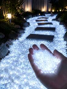 10,000pcs Glow-In-The-Dark Stones, Colorful Luminous Decorative Pebbles, Multi-Color Options. These Outdoor Fluorescent Stones Are Suitable For Landscape Design, Can Be Used As Outdoor Handmade Decorative Stones For Yards, Backyards, Balconies, Lawns, Walkways, Fish Tanks, Flower Pots, And Also For Party And Holiday Decorations. Halloween Decorations, Specially Designed For Home And Outdoor Landscape Scenes, Back To School Season, Home Decor, Home Supplies, Outdoor Flower Pots, Outdoor Garden Decorations, Gardening Tools, Garden Supplies, Garden Cleaning, Outdoor Garden Decor, Garden Decorations - Multicolor - View 2