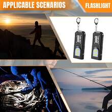 2pcs Mini LED Flashlight, USB Rechargeable Red & Blue Dual Flashing Light, Clip Design, Portable Hands-Free Reading & Work Light, Suitable For Repair, Work, Reading, Camping, Fishing, 5 Adjustable Brightness Modes - Black - View 8