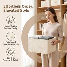1pc Shirt Storage Organizer Travel Slouchy Person T-Shirt Folding Clothes Storage Box Pants Organizer - Beige - View 4
