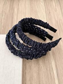 1pc Vintage Pleated Headband, Comfortable & Non-Slip, Suitable For Commuting, Daily Outings, Dating, Dressing Up - Multicolor - View 2