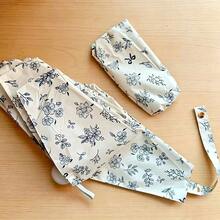 Paraguas de bolsillo mini de 5 pliegues con estampado, protección UV, uso dual para sol y lluvia - 50% de descuento en Pequeña Flor Roja - Ver 33