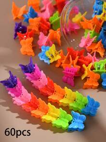 20/30/60/100pcs Sweet Cute Mini Colorful Butterfly Hair Clips, Suitable For Girls, Back To School Season, Mother's Day Gift. - Multicolor - View 11