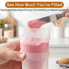 1 buah Dudukan Kantong Piping Bebas Genggam, Stand Kantong Piping Plastik Semi-Transparan untuk Mengisi, dengan Set Alat Piping, Aksesoris Dekorasi Kue dan Pemanggang - Clear - View 3