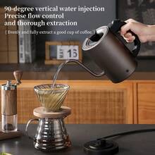 Swan-Neck Handheld Brewing Electric Kettle, 304 Stainless Steel, 600W Fast Heating, 27oz Capacity, Intelligent Temperature Control, Compact Coffee & Tea Maker,800ml - US B Type Plug(110-127V) - View 4