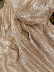 5 Yards Champagne Gold Metallic Mesh Tulle Fabric, Lightweight Translucent Glitter Mesh, Soft Flowy Transparent Textile, Suitable For Sewing Evening Gowns, Wedding Dress Lace, Party Decor, Photo Backdrop And DIY Fashion Clothing Making - Multicolor - View 12