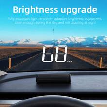 YNF M2 升級版汽車 HUD 抬頭顯示器,GPS 北斗雙模即時車速監控,大字體清晰、免安裝即插即用通用車速表 - M2 - 查看 4