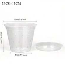 5pcs/4pcs/3pcs Transparent Orchid Pots With Base, 3"/4"/5"/6"/7" Plastic Multi-Size Flower Pots, Modern Plant Growing Pots, Premium Weatherproof Outdoor Rooting & Seedling Cultivation Pots, Includes Gardening Accessories, Suitable For Professional Gardening Tools, Drainage Hole Breathable Slotted Clear Plastic Orchid Planters For Indoor/Outdoor Plants And Orchids - A - View 12