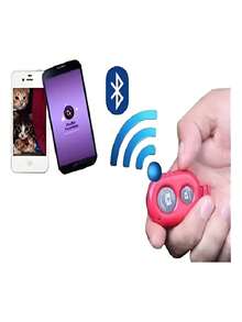 Controle Disparador Bluetooth Botão Para Selfie Tirar - Rosa - Visão 3