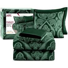 Lux Decor 6-Piece Paisley Bed Sheets High GSM Brushed Microfiber Sheets - Elevate Your Sleep Experience With 16-Inch-Deep Pocket Bedding Sheets & Pillowcases- Back To School- Graduation Gift- All Sizes Available- Winter Vibes, Christmas Decor, - 布希格林 - 查看 12
