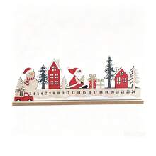 1 pieza Decoración de Cuenta Regresiva Navideña, Diseño de Papá Noel, Muñeco de Nieve, Árbol de Navidad y Coche Rojo, Adecuado para Decoración de Fiesta en el Hogar, Decoración de Sala de Fiesta de Invierno, Letrero de Llegada de Navidad, Regalo de Navidad - Ver 10