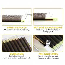 Lashine W-Shaped Brown Eyelash Extensions YY 3DW 4DW 5DW Dense Pre-Made Fan-Shaped Lightweight False Eyelashes Clover Eyelash Extensions - D - View 7