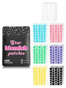 Star-Shaped Facial Patches With Soft And Charming Tones, Heart-Shaped Patches With Dual Protection And Repair Functions, Perfectly Cover Facial Imperfections, Suitable For All Skin Types - Multicolor - View 4