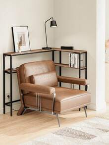 SoBuy | Entrance Console With Power Outlet | Corner Table With Metal Frame | Industrial Sideboard MDF For Living Room | 120*80*101 Cm | Load Capacity 48 Kg - 查看 11