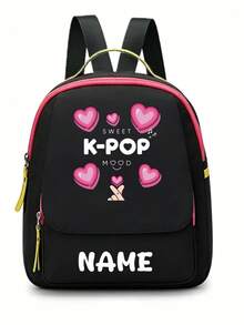 Personalized Back To School Backpack, Casual Versatile Music Idol Theme Print, Zipper Closure Nylon Material, Adjustable Shoulder Straps, Hand-Carry, Dancing, Shopping, Outdoor Trips, Birthday Gift, Aesthetic, Fandom-Core, Concert Essentials - Multicolor - View 53