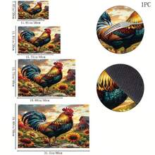 1pc Sunflower And Rooster Pattern Printed Diatomaceous Earth Kitchen Drain Mat, Absorbent Dish Drying Mat, Coffee Machine Mat, Dishwashing Mat, Sink Mat, Kitchen Countertop Protector Mat, Suitable For Cups, Plates, Tableware And Kitchen Decor - Multicolor - View 11