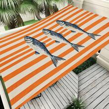 1pc Fresh Polyester Sun Shade Cloth With Metal Reinforced Grommets, Outdoor Privacy Screen, Heat Insulation Canopy Cover, Sun Protection Shade Fabric For Patio, Balcony, Garden, Pool, Camping, Rainproof, Windproof, Privacy Fence, Awning - Orange - View 4