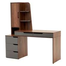 Computer Desk With Drawer, Office Wood Writing Study Table With Cabinet - Walnut Brown - View 10