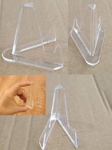 1/5/10/20pcs Acrylic Card Display Stand Frame Support Base Decorative Card Holder Suitable For Various Cards Mini Card Holder Paper Table Number Holder Base Halloween Christmas Wedding Party - X - View 4