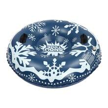 3 Pack 40 Inch Inflatable Snow Sled Discs, Cold Resistant PVC Snow Tube With Gripping Handles, Holds Up To 100kg For Adults & Kids Ski Resort And Backyard Winter Fun - Blue and White - View 8