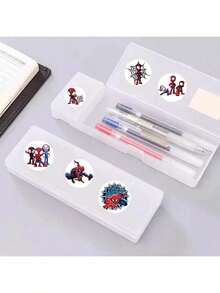 500pcs/Set Classic Roll Round Stickers, Superhero Self-Adhesive Sealing Labels, Cartoon Hero Stickers, Gift Packaging, Birthday Party Decoration - Multicolor - View 5