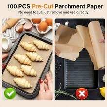 Baking Parchment Paper, Pre-Cut Baking Parchment Sheets For Baking, Grilling, Air Fryer, Steaming, Unbleached Non-Stick Parchment Paper For Bread, Cupcakes, Cookies,Food Paper,Kitchen Essentials,Air Fryer Paper Liners,Kitchen Accessories - View 7