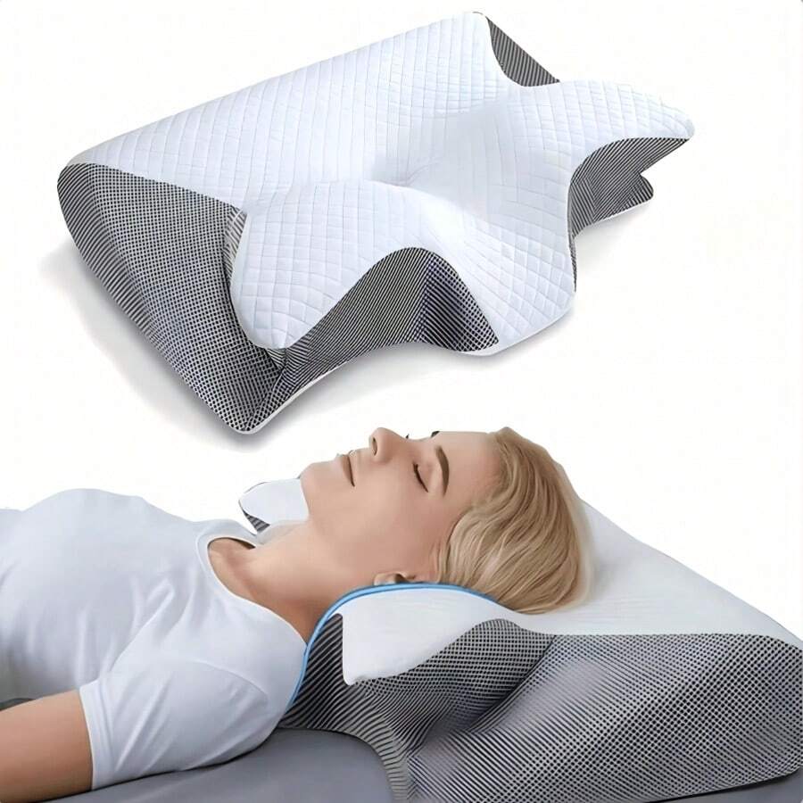Butterfly Shaped Memory Pillow, Ergonomic Neck Support And Relaxation, Suitable For Back/Side Sleepers, Christmas Gift, All Seasons - A - View 1