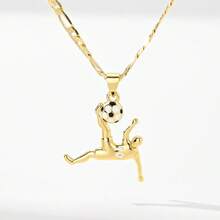 1pc Classic New Enamel Crafted 2026 World Cup Soccer Shooting Pendant Necklace, Suitable For Stacking, Limited Edition, Ideal Gift For Christmas/Thanksgiving/Halloween/Mother's Day/Valentine's Day, Communion, Daily & Holiday Wear, Prayer - Yellow Gold - View 9