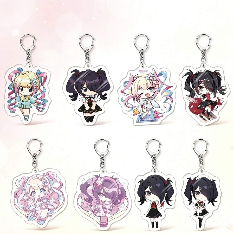 Anime Heavy Dependence Acrylic Keychain Pendant Creative Funny Accessories Gift - Multicolor - View 1
